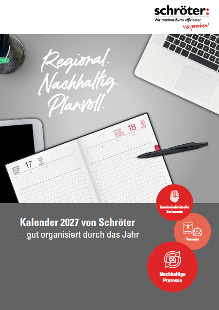 Kalender 2027 von Schröter GmbH: Effiziente Organisation mit nachhaltigen und kundenspezifischen Managementlösungen.