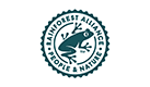 Rainforest Alliance Siegel mit Frosch-Logo, betont nachhaltige und verantwortungsvolle Geschäftspraktiken.